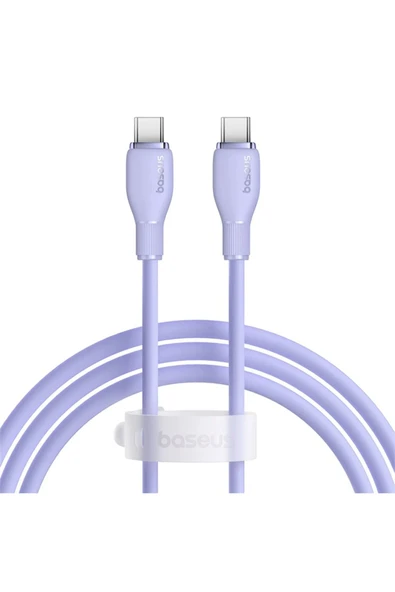 Baseus Pudding Hızlı Şarj Özellikli Type-c To Type-c 100w Kablo 1.2m. Mor