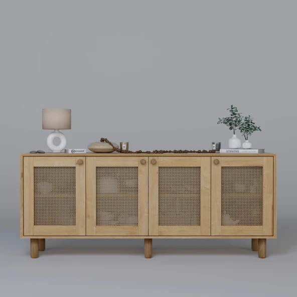 Midoser Bohem Serisi Natura Pvc Hasır Desen Ceviz - Meşe Konsol - 5