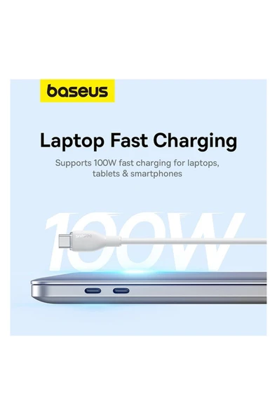 Baseus Pudding Serisi Hızlı Şarj ve Data Kablosu USB'den Type-c USB-C'ye 6 Amper 100W, 1,2m - 2