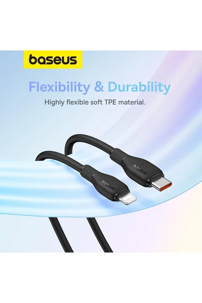 Baseus Pudding Serisi Type-C to Lightning iP Kablosu 20W Hızlı Şarj 1,2m iPhone 14 13 12 11 X uyumlu - 4