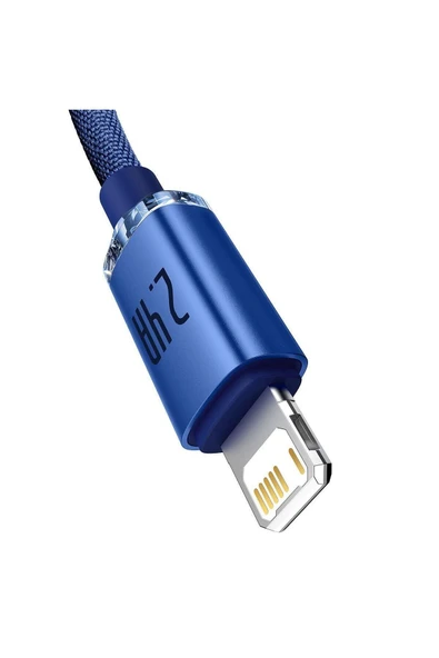 Baseus Cajy000003 Crystal Shine 2.4a 120 Cm Lightning Şarj Kablosu Mavi - 2