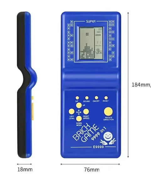 Nostaljik Tetris Oyunu Pilli Karışık Renkli El Atarisi - 1 Adet - 2