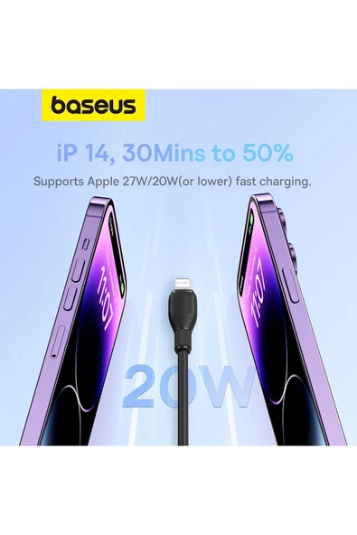 Baseus Pudding Serisi Type-C to Lightning iP Kablosu 20W Hızlı Şarj 1,2m iPhone 14 13 12 11 X uyumlu - 3