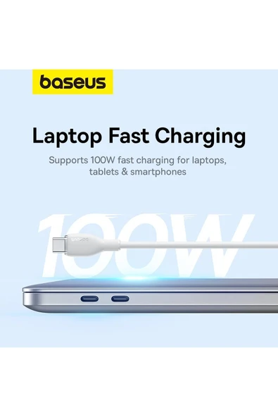 Baseus Pudding Hızlı Şarj Özellikli Type-C to Type-C 100W Kablo 1.2 M Mavi - 4