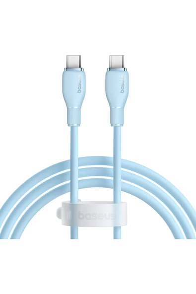 Baseus Pudding Hızlı Şarj Özellikli Type-C to Type-C 100W Kablo 1.2 M Mavi