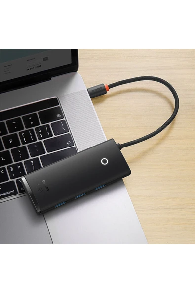 Baseus Lite Siyah 5 In 1 Multifonksiyonal Type-c Hub Dock Station - 6