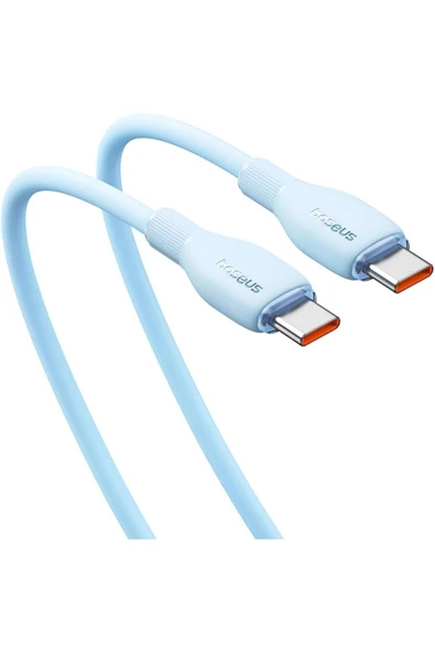 Baseus Pudding Hızlı Şarj Özellikli Type-C to Type-C 100W Kablo 1.2 M Mavi - 5