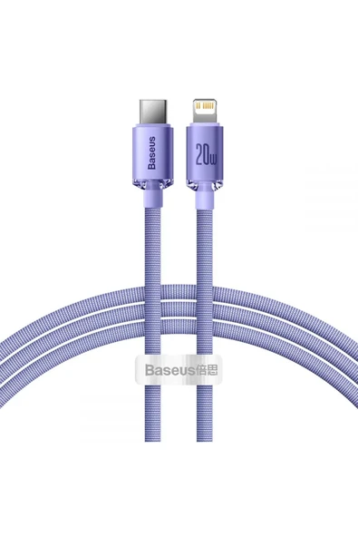 Baseus Crystal Shine Fast Charging 20w 120 Cm Type-c To Lightning Şarj Data Kablosu Mor
