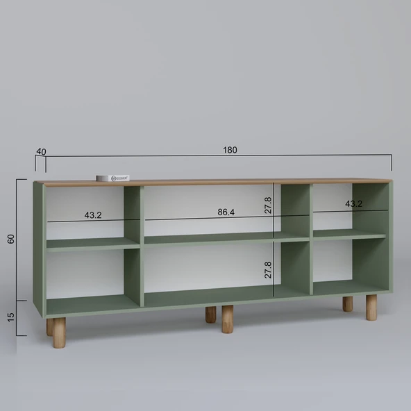 Midoser Bohem Serisi Natura 2 Kapak Pvc Hasır Desen Yeşil Konsol - 7