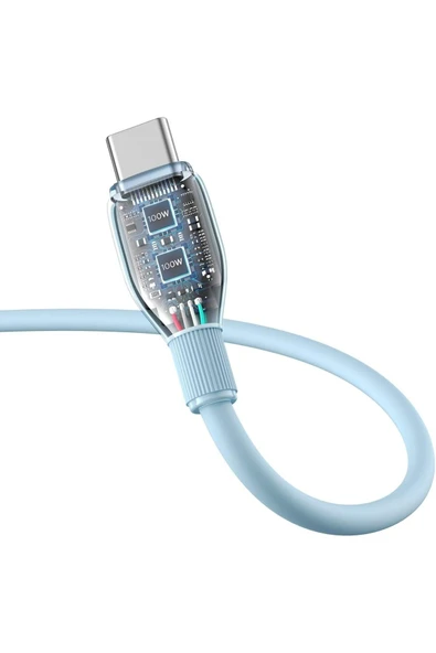 Baseus Pudding Serisi Hızlı Şarj ve Data Kablosu USB'den Type-c USB-C'ye 6 Amper 100W, 1,2m - 2