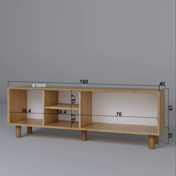 Midoser Bohem Serisi Natura Ceviz-Meşe Pvc Hasır Desen Tv Ünitesi - 8