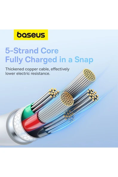 Baseus Pudding Serisi Type-C to Lightning iP Kablosu 20W Hızlı Şarj 1,2m iPhone 14 13 12 11 X uyumlu - 4