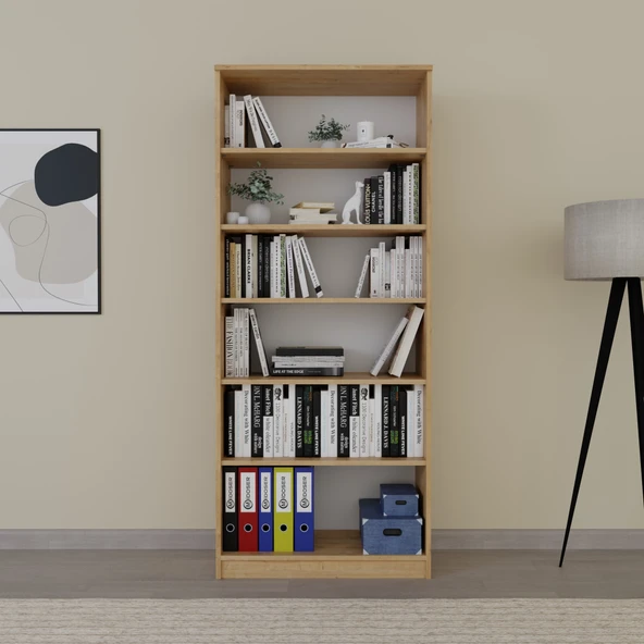 Midoser Lucas Cam Kapaklı Vitrin - Büfe - Kitaplık ve Çok Amaçlı Dolap ( AYARLANABİLİR RAF ) Ceviz - Meşe - 2