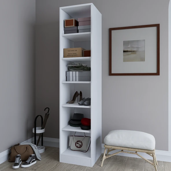 Midoser Lucas Tek Kapılı 6 Raflı Çok Amaçlı Dolap - 4