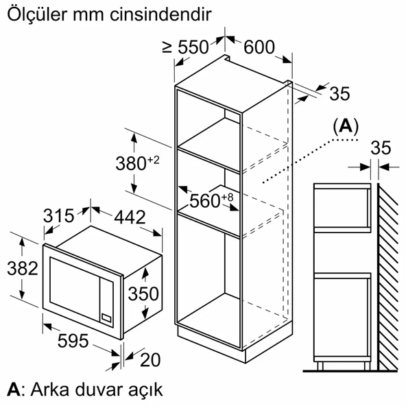 Bosch BEL623MP3 İnci Beyazı Ankastre Mikrodalga Fırın - 7