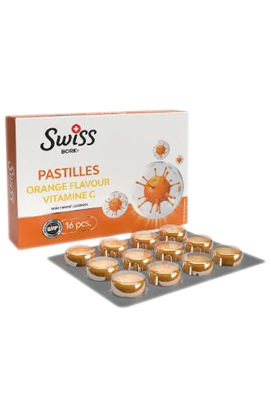 Swiss Bork Portakal Aromalı C Vitamini Pastil 16 Adet