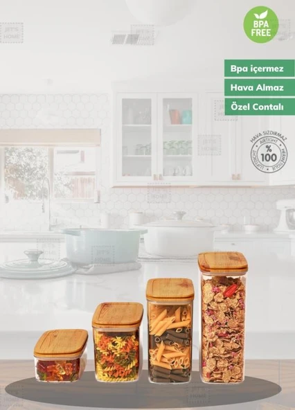 10’lu Saklama Kabı Seti BPA Free Erzak Bakliyat Kutusu Hava Almaz - 2