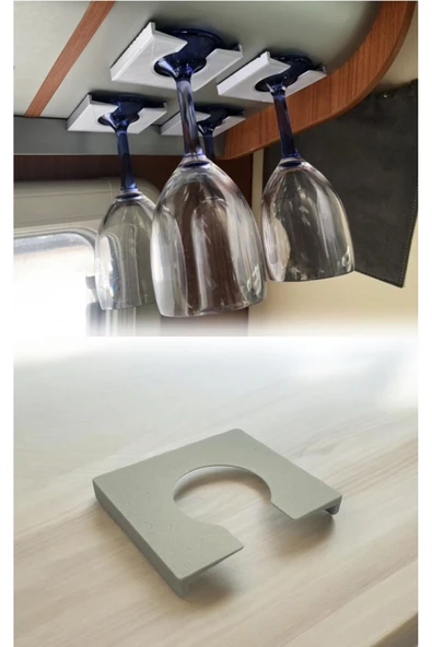 printstudıo Tekne Karavan Için Şarap Bardağı Tutucusu (4'LÜ SET) Özel Tasarım Marin Şaraplık ürün görseli