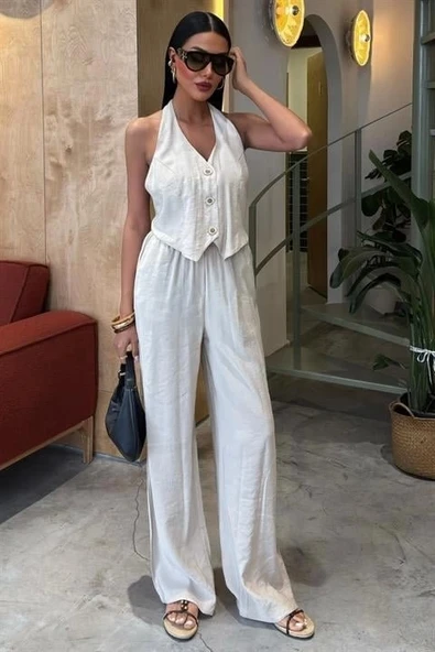Halter Yaka Yelekli Modal Takım 10144 - 4