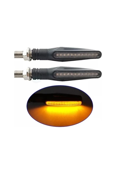 Motosiklet Sinyal Led Sarı 2li Sarı Renk - 2