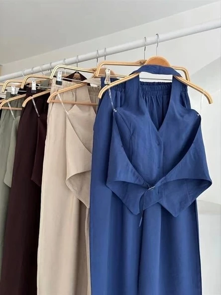 Halter Yaka Yelekli Modal Takım 10144 - 10