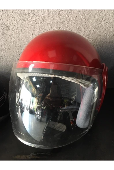 Açık Yarım Kask Kırmızı