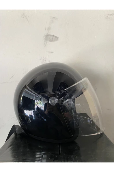 Motosiklet Yarım Kask Siyah - 3