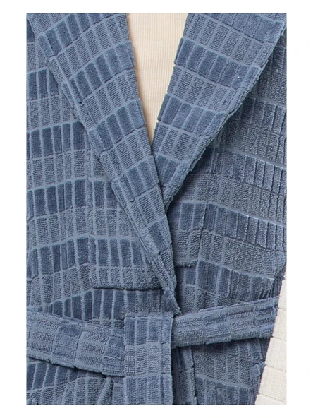 Özdilek Land Aile Bornoz Seti İndigo Krem 2584 - 3