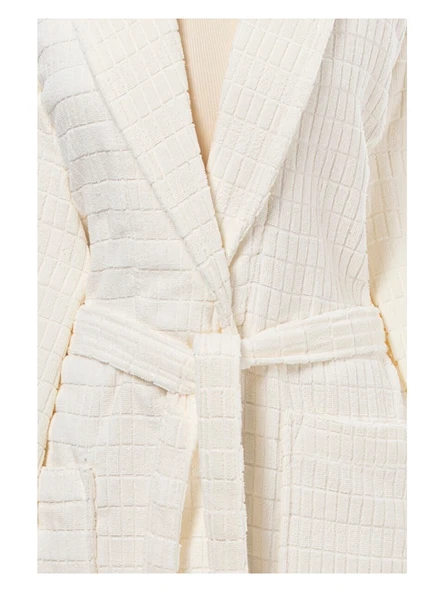 Özdilek Land Aile Bornoz Seti İndigo Krem 2584 - 2