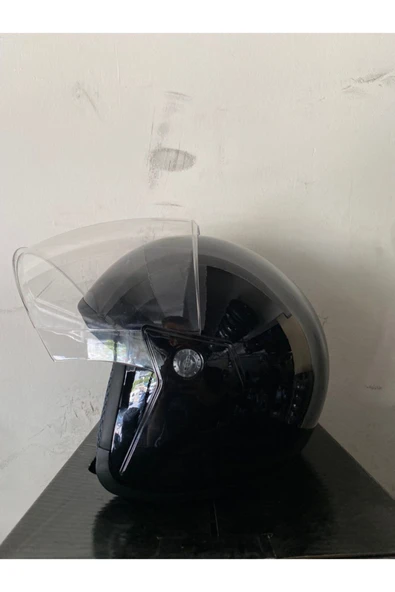 Motosiklet Yarım Kask Siyah - 4