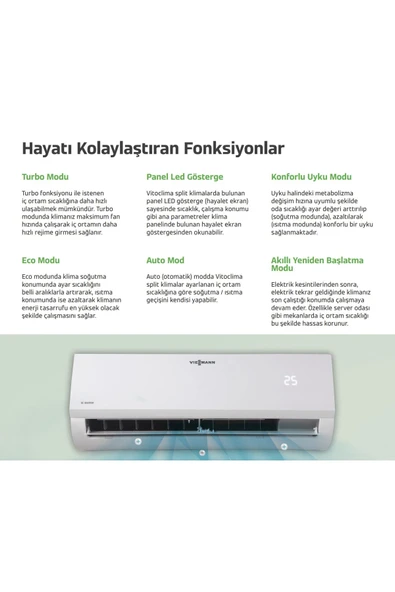 Viessmann Vitoclima 050 Pro+  swaa050mfa052-pro   18.000 BTU İnverter Split Klima R32 A++ Beyaz 2025 (Montaj Dahil) - 2