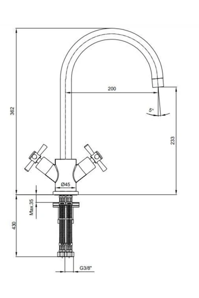 Eca Quadrille Tek Gövde Mutfak Eviye Bataryası 102108488 - 2