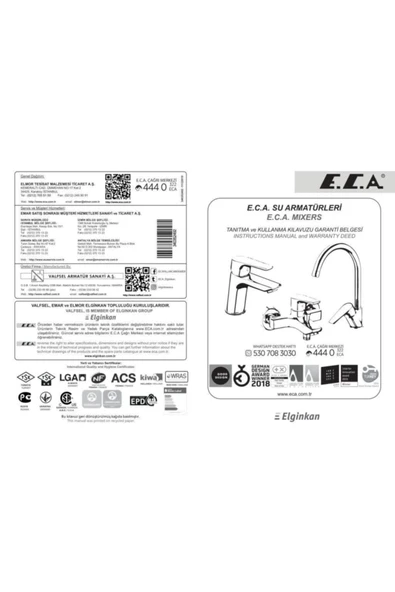 Eca Quadrille Tek Gövde Mutfak Eviye Bataryası 102108488 - 3