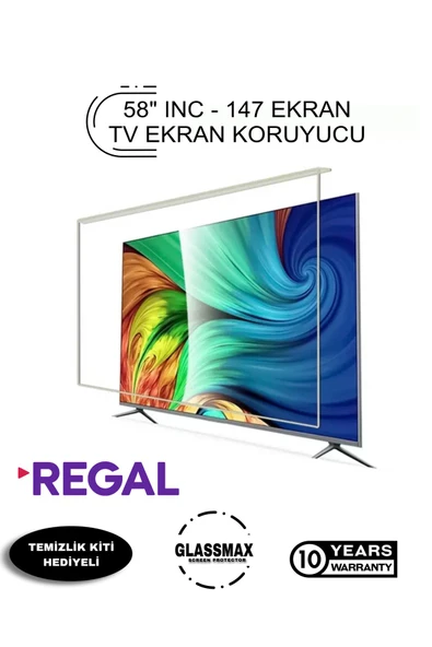 Glassmax Regal 58UHD7200 Uyumlu 58" Inç 147 Ekran Tv Ekran Koruyucu