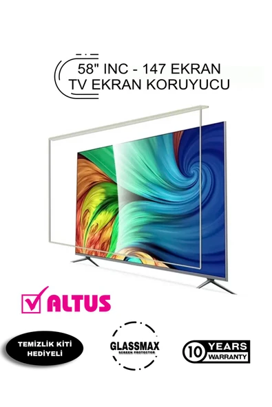 Glassmax Altus ALD-58UHD6000 Uyumlu 58" Inç 147 Ekran Tv Ekran Koruyucu