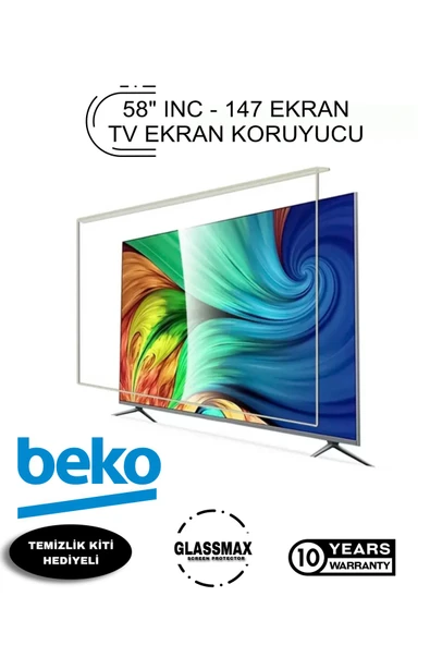 Glassmax Beko 58PUS7700 Uyumlu 58" Inç 147 Ekran Tv Ekran Koruyucu