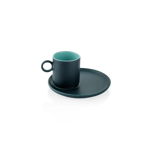 Schafer Aurora 2 Kişilik Kahve Fincan Seti 4 Parça-Lacivert/Mavi - 3