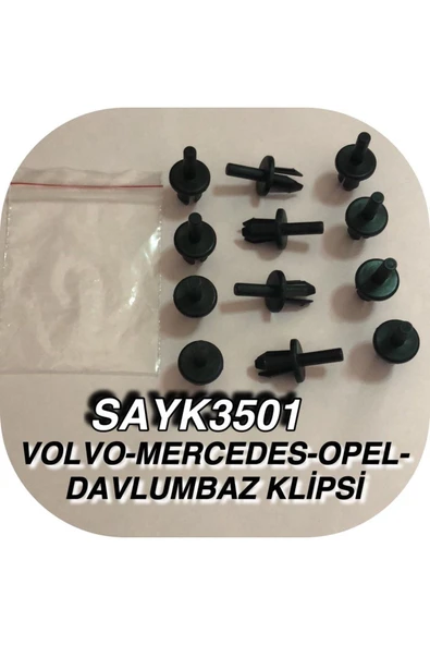 SAYPİ  Volvo-mercedes-opel Davlumbaz Döşeme Klips 12 ADET - 2