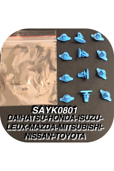 SAYPİ  Daıhatsu, Honda, Isuzu Lexus Mazda Mıtsubıshı Nıssa Toyota Döşeme Klips 12 ADET - 2