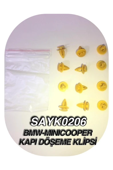 SAYPİ  Bmw Mınıcooper Kapı Döşeme Klipsi Beyaz 12 Adet
