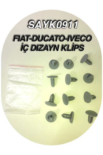 SAYPİ  Fiat Ducato Iveco Iç Dizayn Döşeme Klipsi Gri 12 ADET - 2