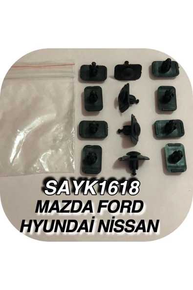 SAYPİ  Mazda Ford Hyundaı Nissan Döşeme Klipsi 12 ADET - 2