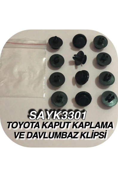 SAYPİ  Toyota Kaput Kaplama Ve Davlumbaz Klipsi 12 ADET - 2