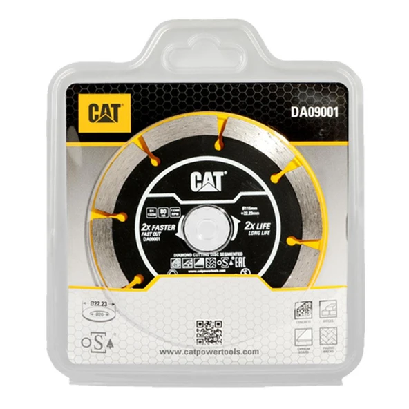 CAT DA09001 115mm Profesyonel Beton, Tuğla, Parke Taşı Elmas Kesme Diski (Soketli, Aralıklı Kenar) - 2