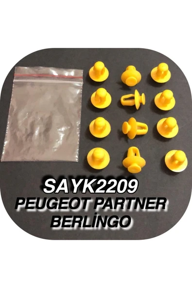 SAYPİ  Peugeot Partner Berlingo Döşeme Klipsi 12 ADET - 4