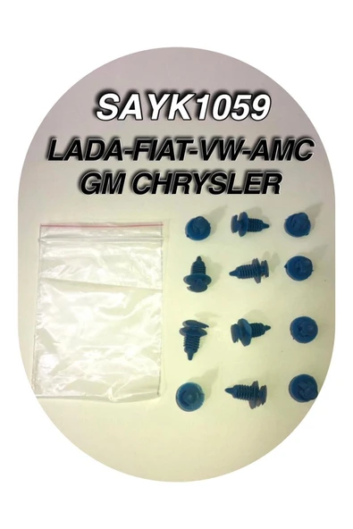 SAYPİ  Lada - Fiat - Vw2108-amc Gm Chrysler.. Döşeme Klips 12 ADET - 2