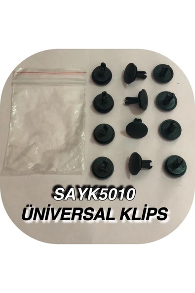 SAYPİ  Unıversal Döşeme Klips Siyah - Gri 12 ADET - 2