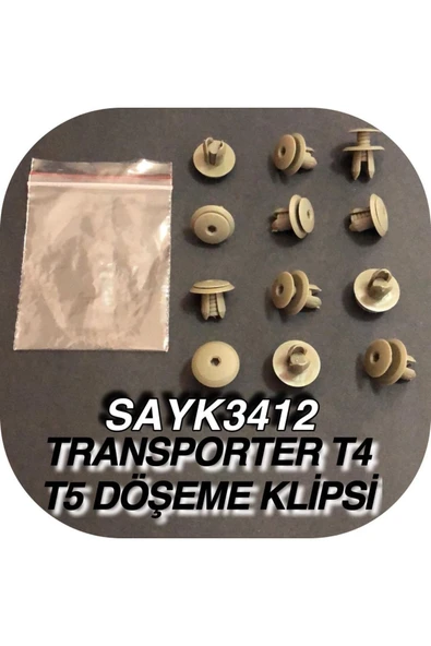 SAYPİ  Transporter T4 T5 Döşeme Klipsi Bej 12 ADET - 2