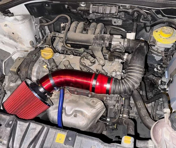 Fiat Egea 1.4 Benzinli Krom Borulu Spor Açık Hava Filtre Seti -Boru Çapı 7,6cm-Uzunluk 23cm