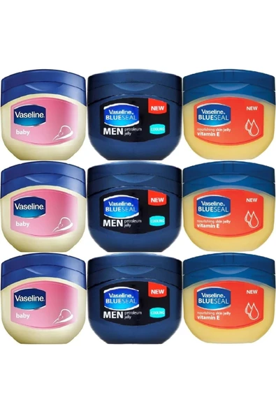 Vaseline Nemlendirici Jel Krem (vazelin) 100ml Karma (e Vitamin-baby-men Cooling) 9 Lu Set